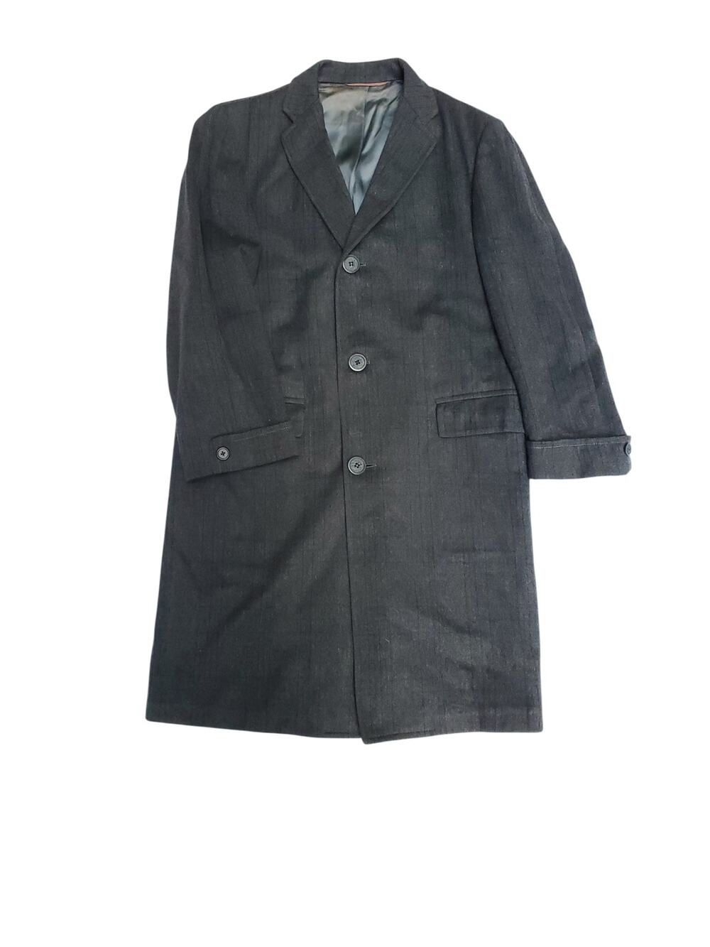 Vintage Gray Wool Coat Overcoat Topcoat Old Money Quiet Luxury Academia 42R?